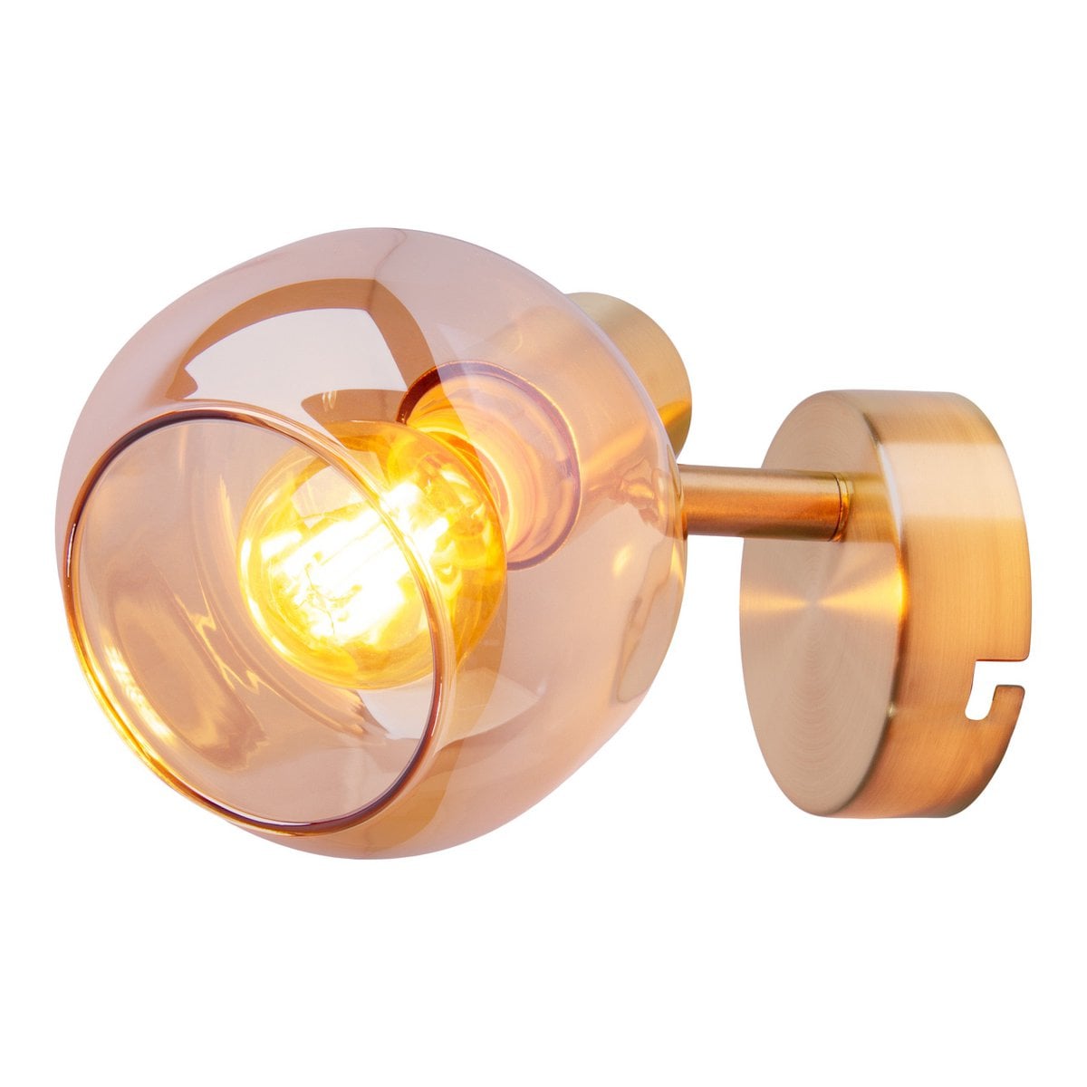 Glazen wandlamp Libby - Amber E14 16cm