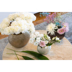 Ovale sable vaas 26x15.5x22cm aluminium beige