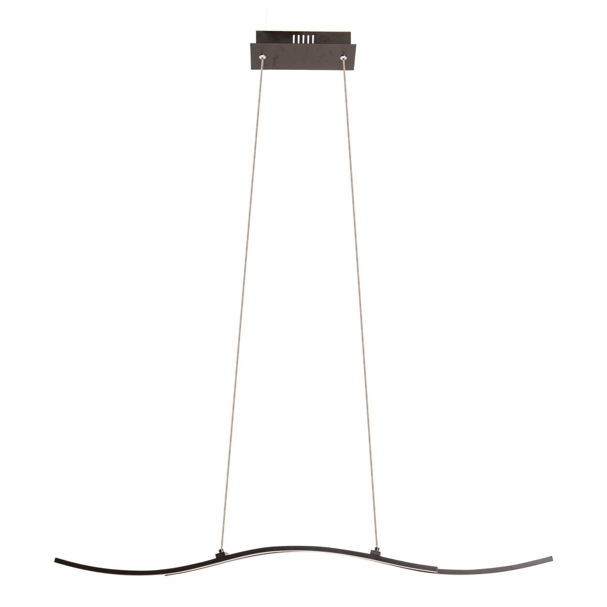 LED hanglamp "onda", hanglamp gemaakt van metaal en plastic in zwart, met stevig ingebouwde LED's, verlichting voor woonkamer, eetkamer of kantoor, 96 cm lang