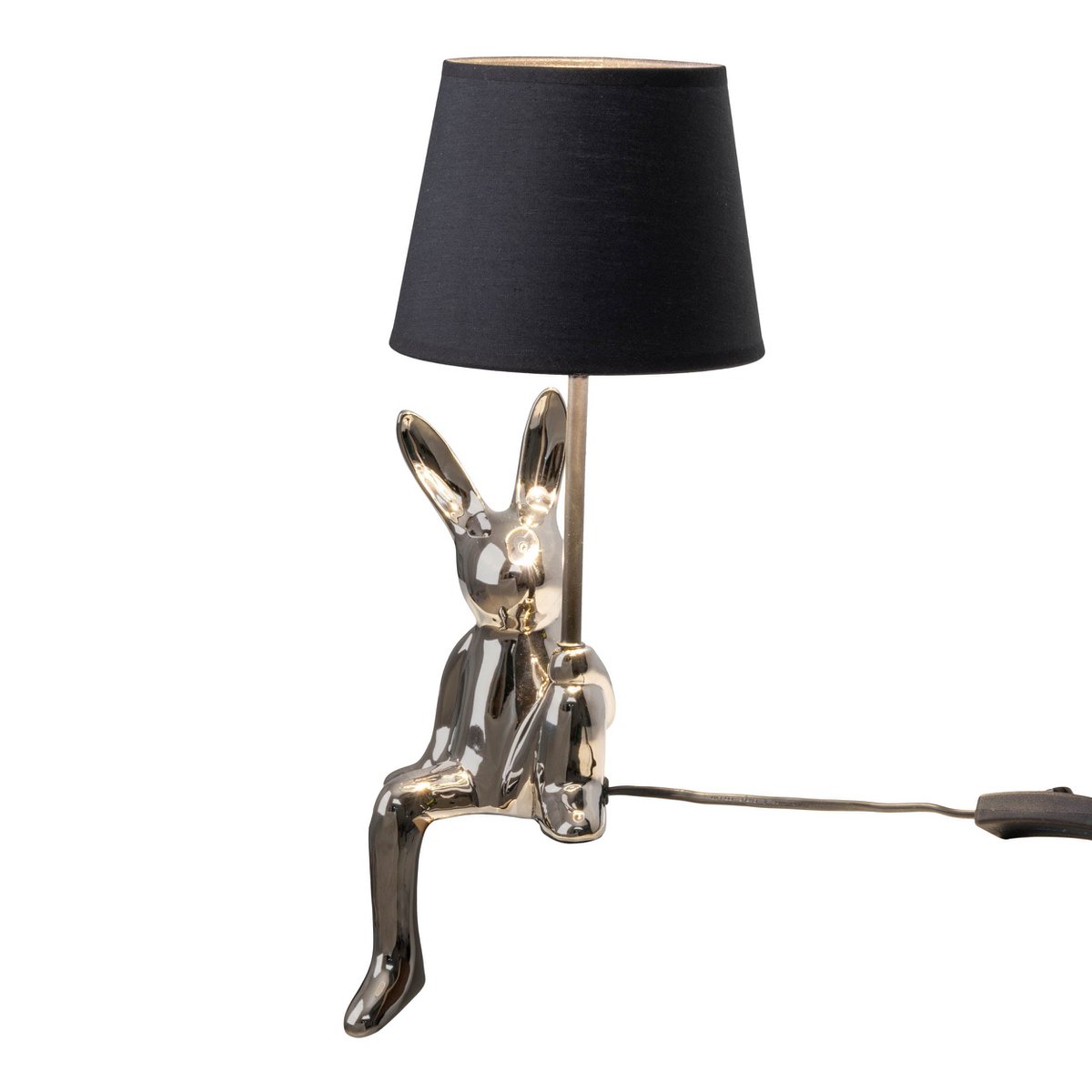 Tafellamp "helge" Ø 18 cm, hoogte ca. 45 cm, gemaakt van keramiek in zwart en zilveren, zwarte tekstbladen