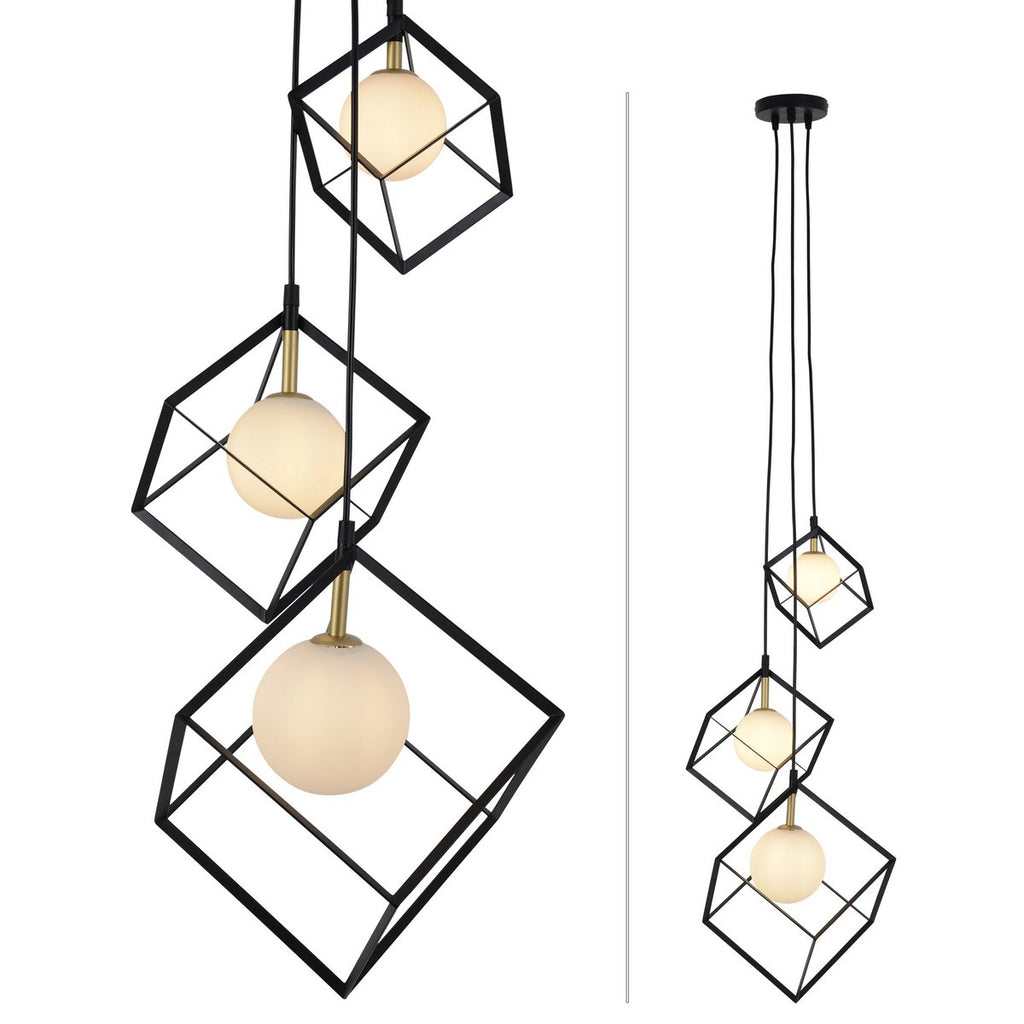Näve Cadre Hanglamp - Zwart/Wit 147cm