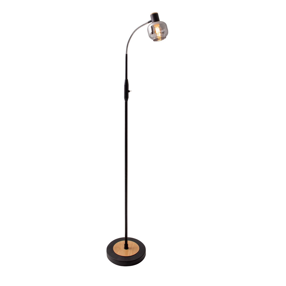Näve Fumoso Vloerlamp Zwart 150cm Glas