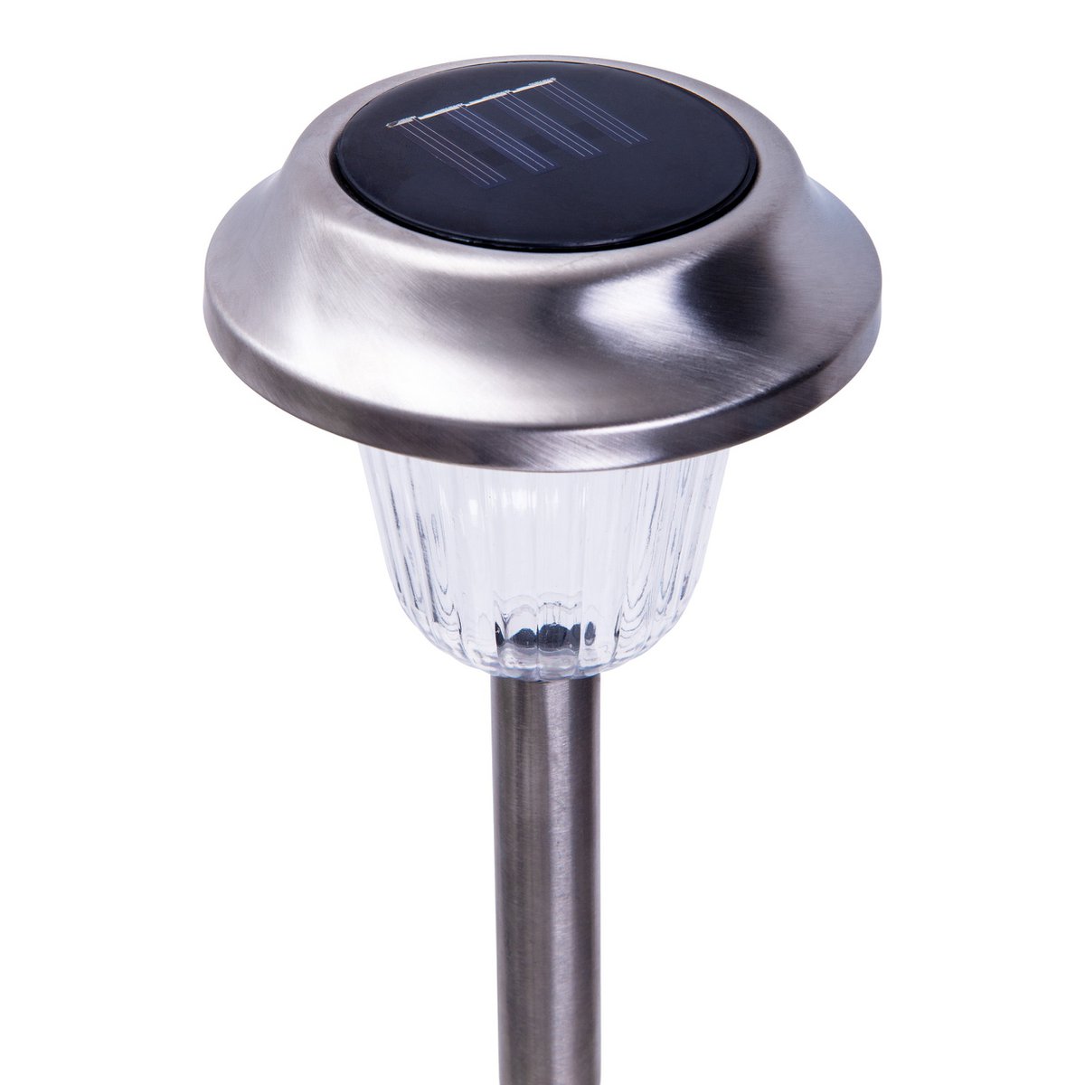 6 Set LED LED LED Outer Light "Gustav" met gemalen spit, roestvrij staal en acryl, met stevig ingebouwde LED's in koud wit, 39 cm hoog