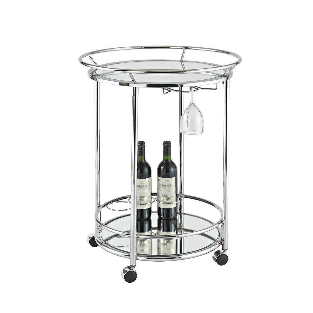 Ronde roestvrij staal spiegelschaal Ø57cm - Zilver