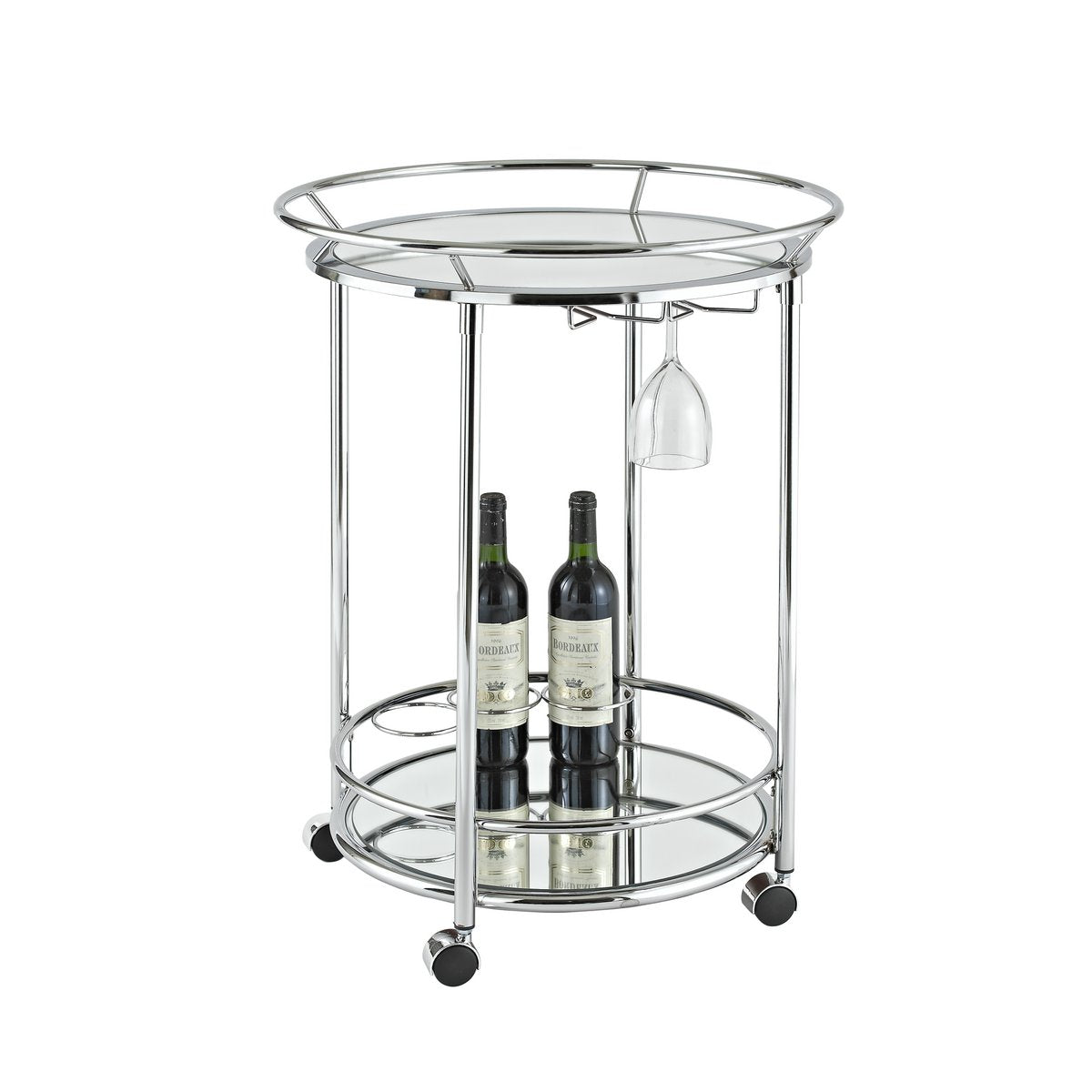 Ronde roestvrij staal spiegelschaal Ø57cm - Zilver