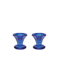 Blauwe kandelaar - Set van 2 - H5.5cm - Aulica