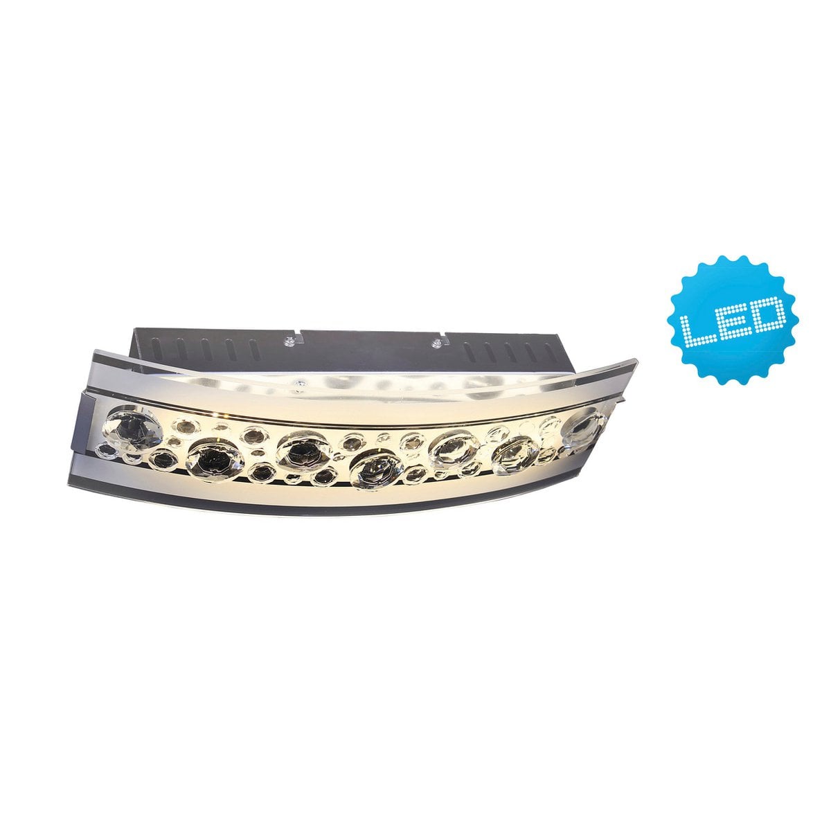 Näve Wandlamp Chrome Metaal Glas 35cm LED