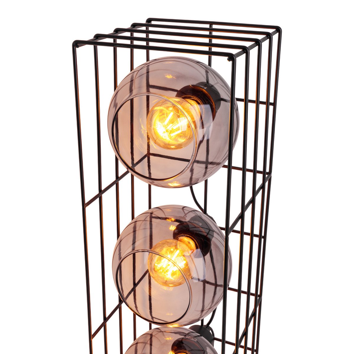 Näve Cesta Vloerlamp - Zwart Glas 95cm