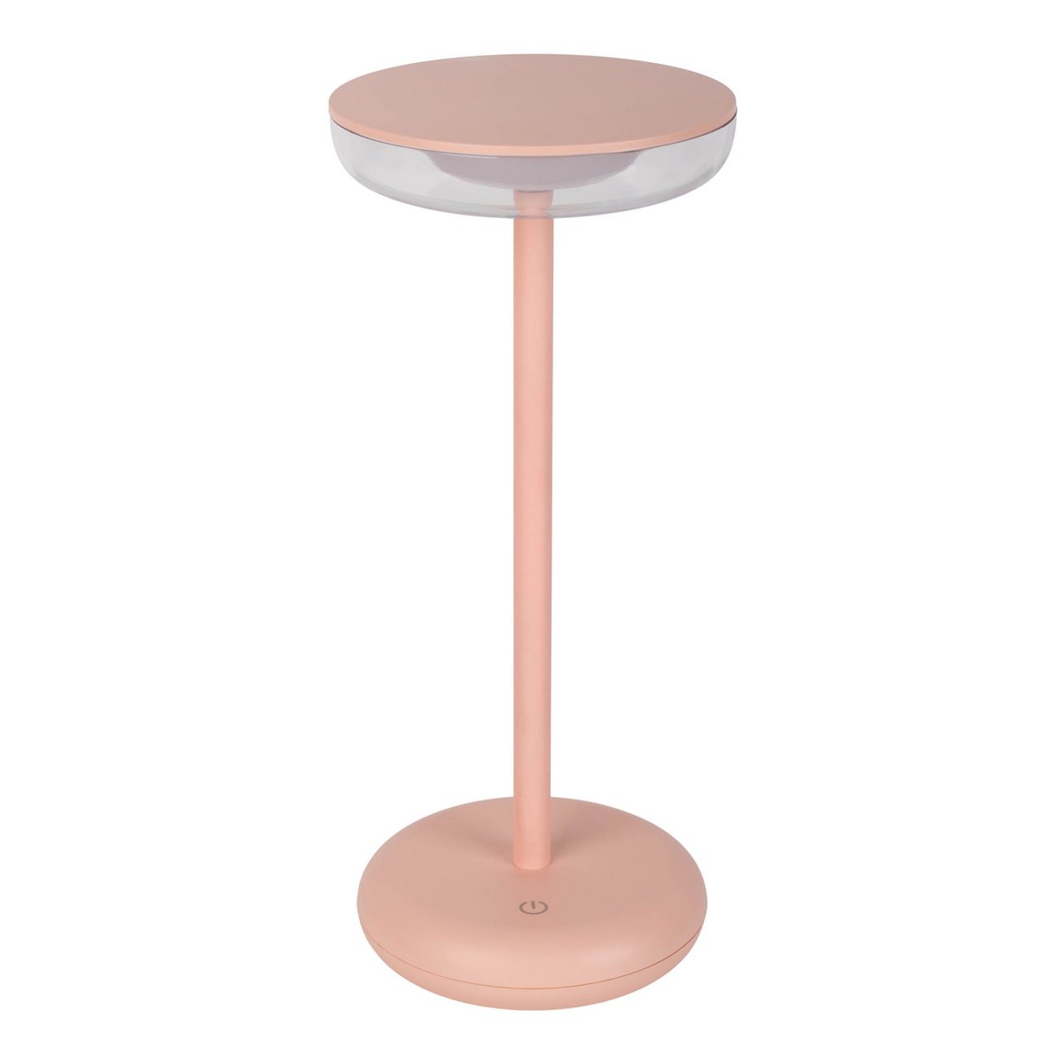 Noteloze tabletlicht "PASI" voor buiten en binnen, gemaakt van metaal en plastic in roze, dimbaar, met aanraking en geheugenfunctie, ca. 26 cm hoog