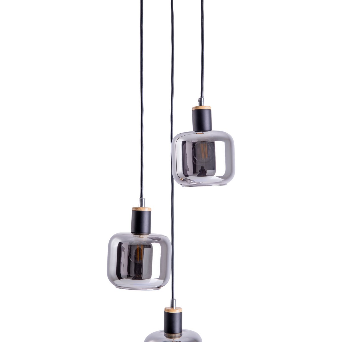 Näve Fumoso Hanglamp - Zwart Metal Glas