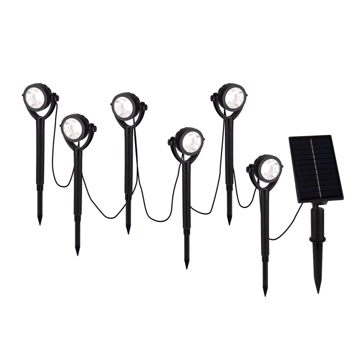 Solar tuinspies set 6-delig 475cm zwart