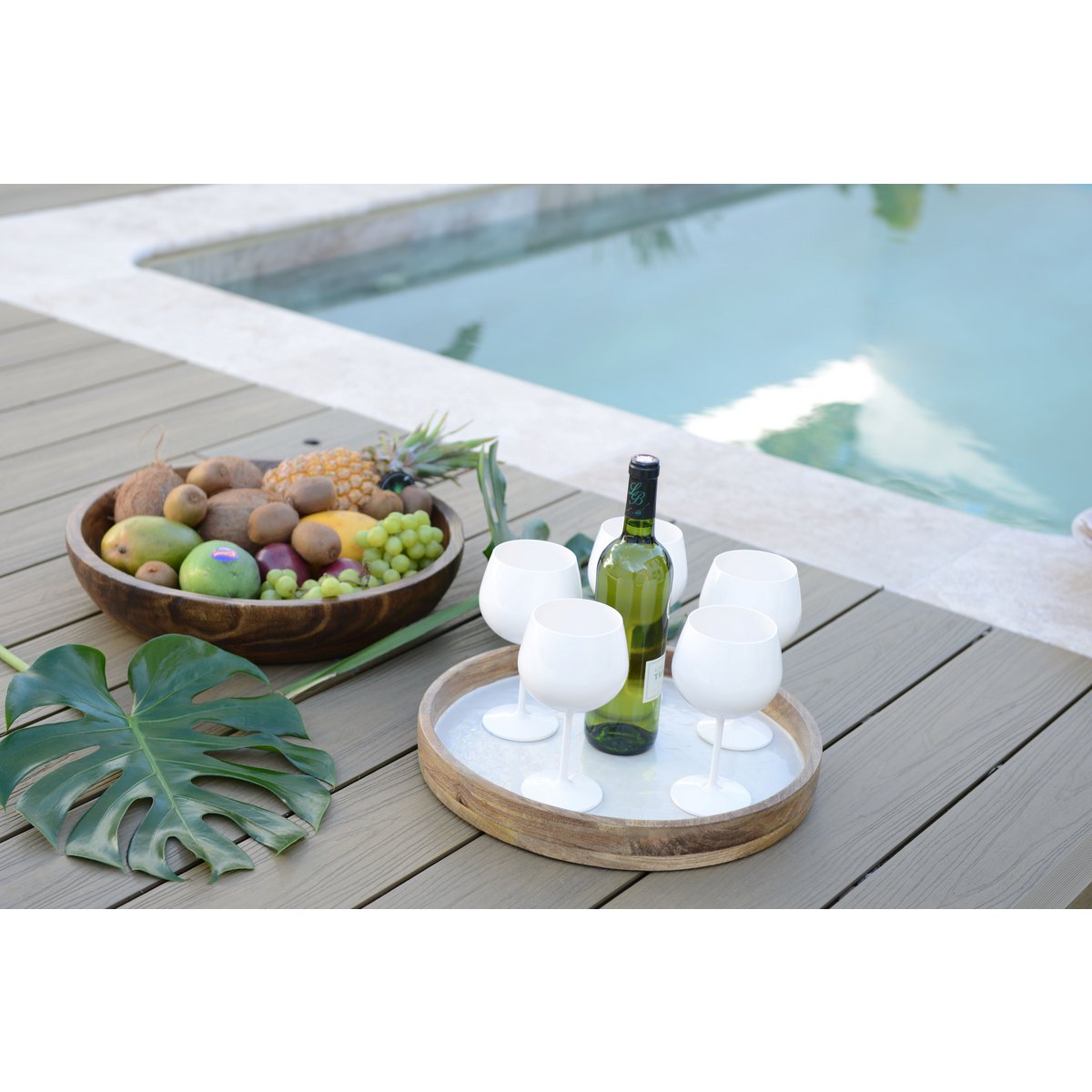 Houten decoratieve schaal 45x45x9cm