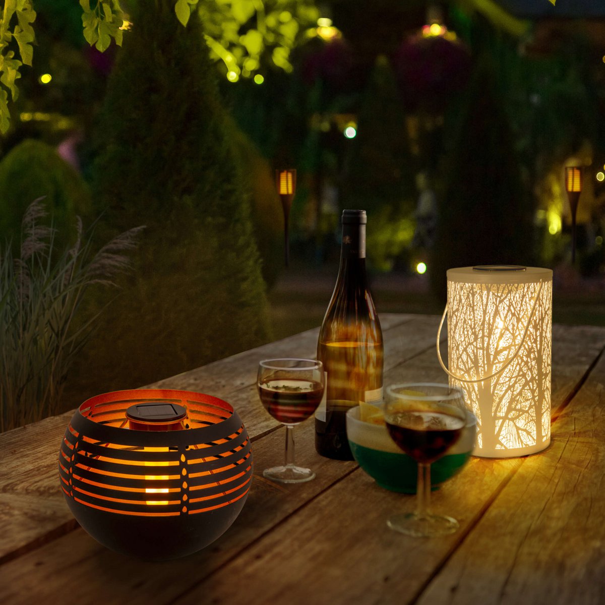 Näve Decoratief Solar Tafellicht - Zwart 16cm