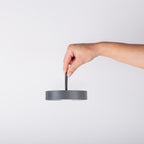 LED -batterijtafellamp magnetisch "ella" voor buiten en binnen, gemaakt van metaal en plastic in grijs, 35 cm hoog