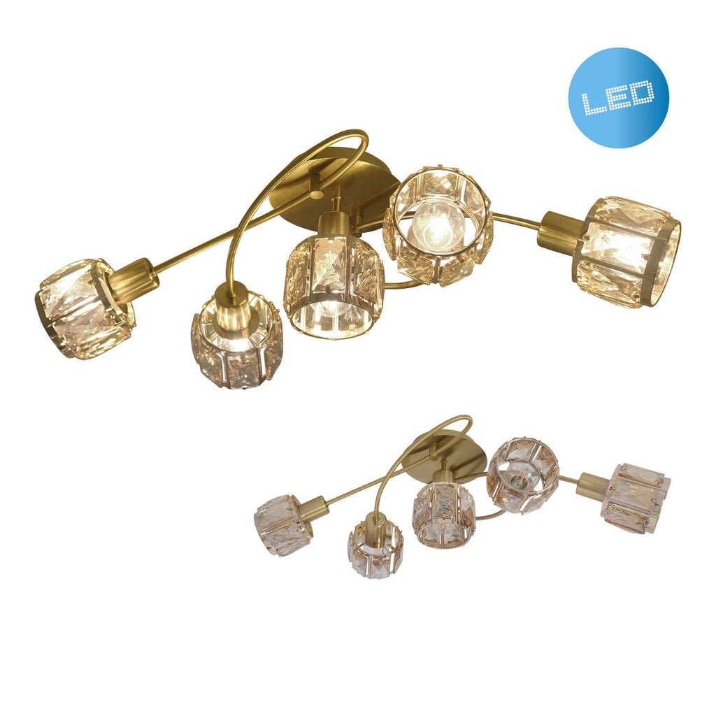 Näve Josefa Plafondlamp Goud 5-armig 61cm