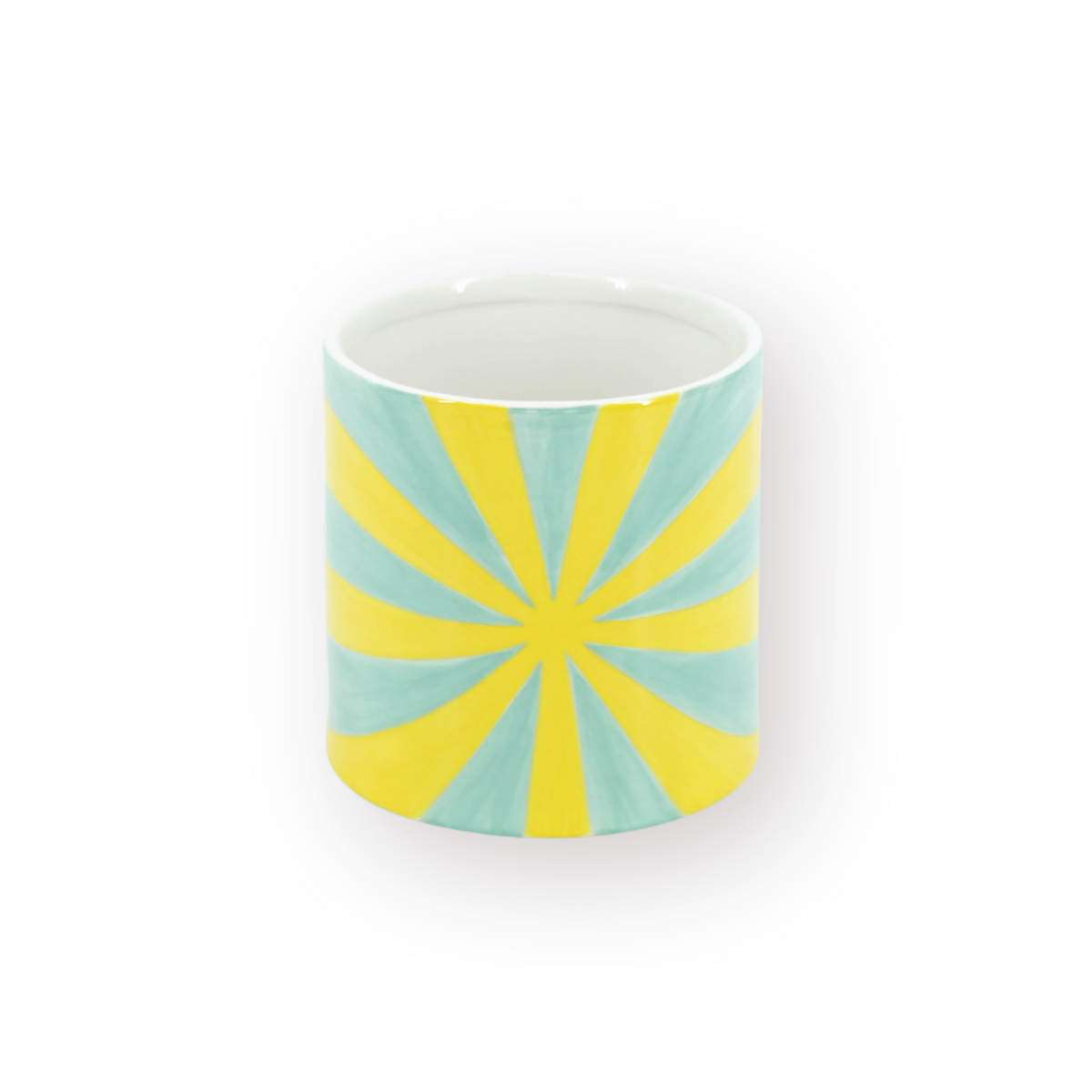 Pot - Bloempot Swirl Geel/Groen 12,5cm