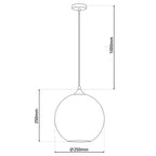 Näve Vaso Hanglamp Rookglas Antraciet 25cm