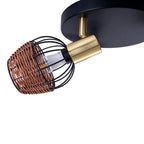 Näve Corbis Plafondlamp 3-vlam Zwart-Goud 38cm