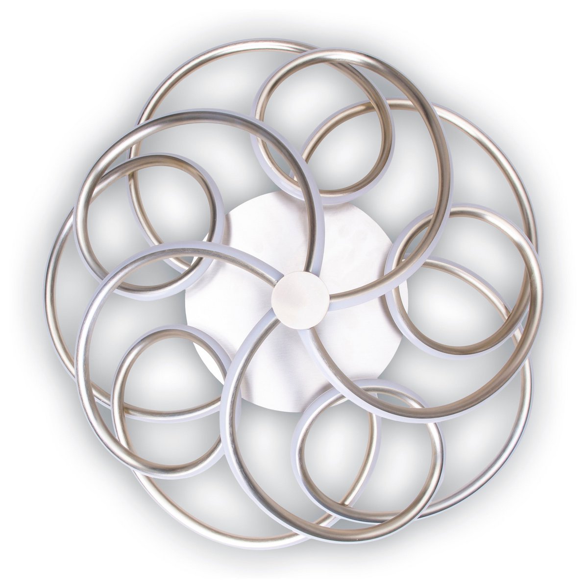 LED-plafondlamp Rizado Ø57cm Näve - Nikkel