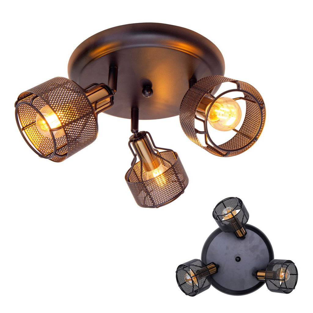 Näve Foro 3-zits Spot - Zwart/Goud 41cm