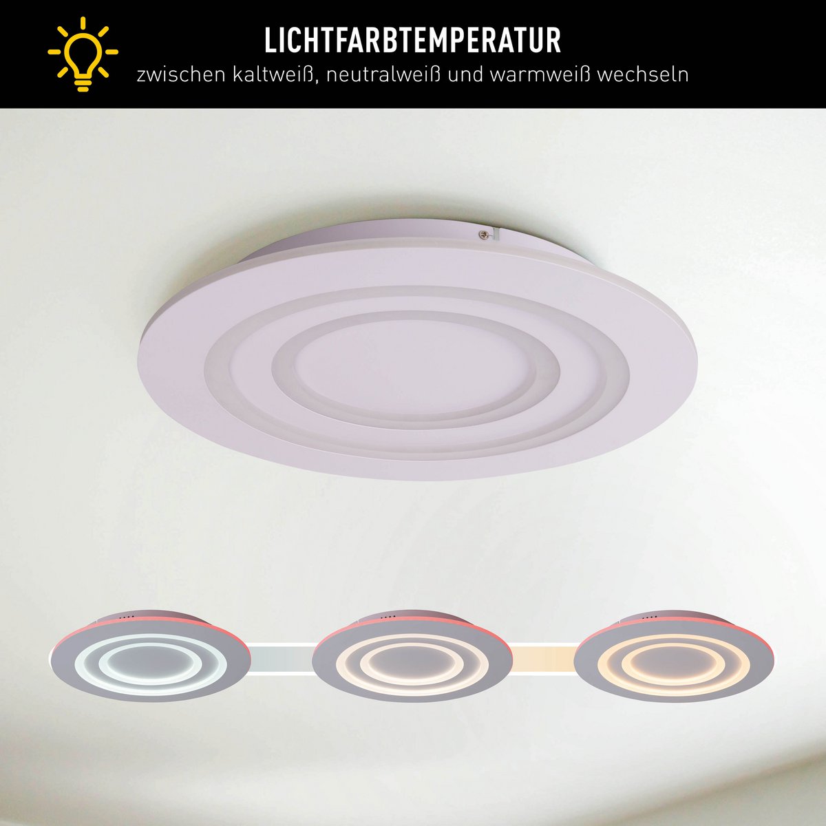 Näve Mirel LED Plafondlamp 50cm Dimbaar RGB