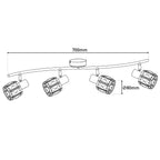 Näve Josefa Plafondlamp 4-lichts E14 70cm