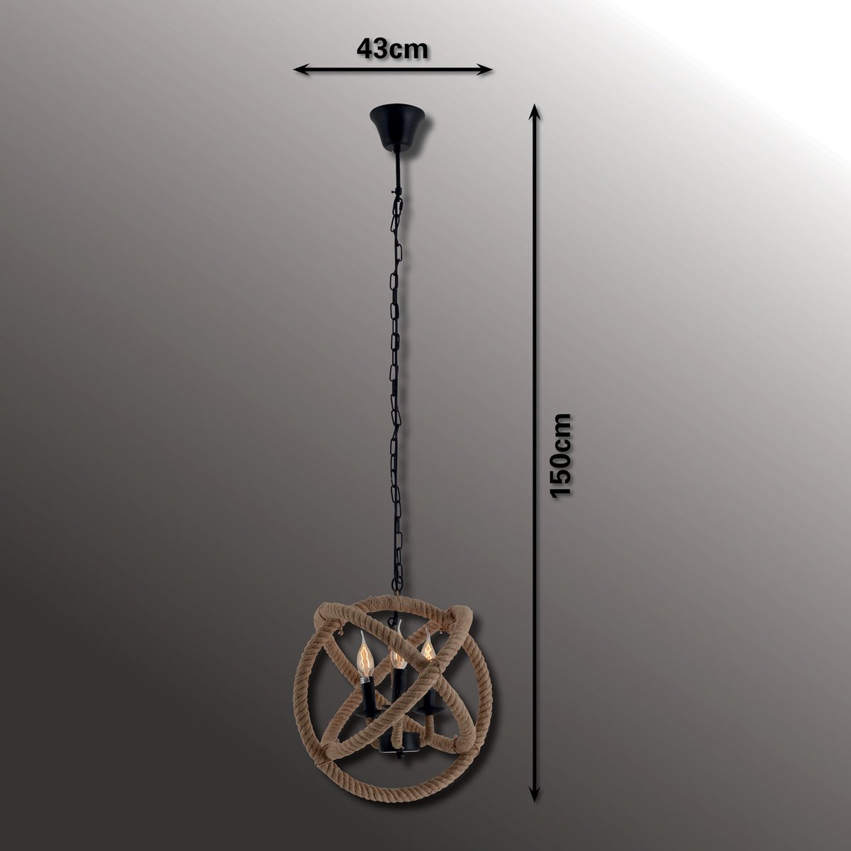Näve Regia Hanglamp - Zwart 43cm E27