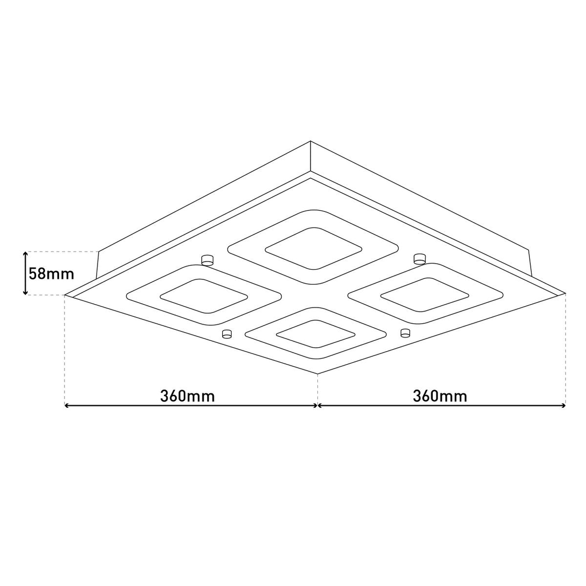 Näve LED Plafondlamp Spiegel 36cm