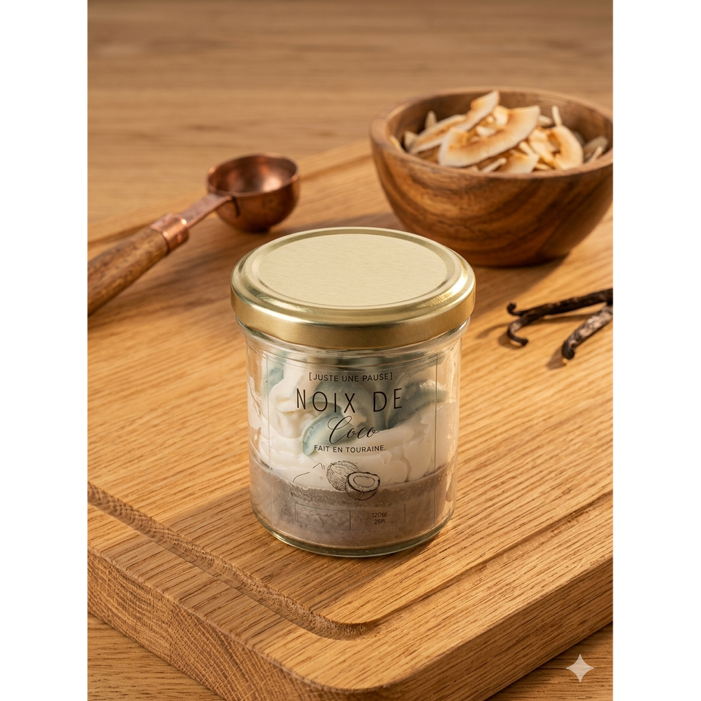 Juste une pause Kokosslagroomkaars - 165ml/220ml Gourmet Kaars