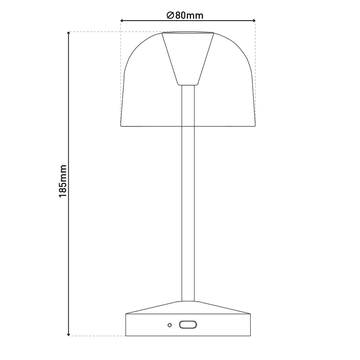 2 Set LED Battery Table Light "Gomba" voor buiten en binnen, gemaakt van metaal en plastic in zwart, 18,5 cm hoog