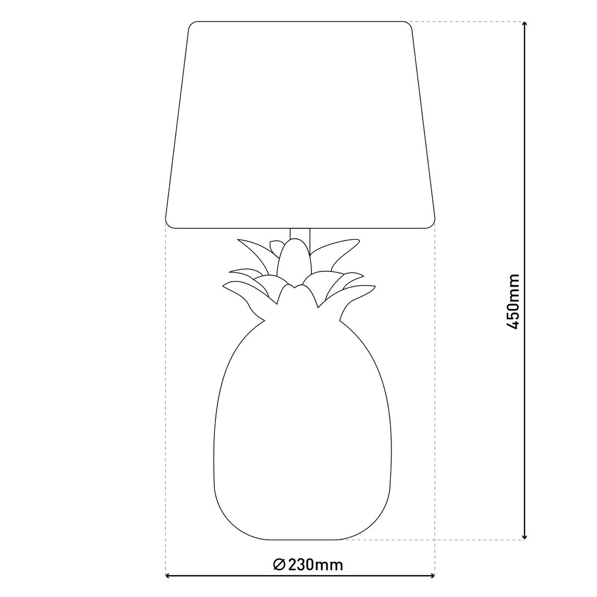 Näve Tafellamp Ananas - Keramisch 45cm