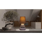 Keramische tafellamp "Stoney", keramische tafellamp in bruin, met E14 -aansluiting, tafellamp voor eetkamer, woonkamer, gang of kantoor, of als een bedlamp, 31 cm hoog