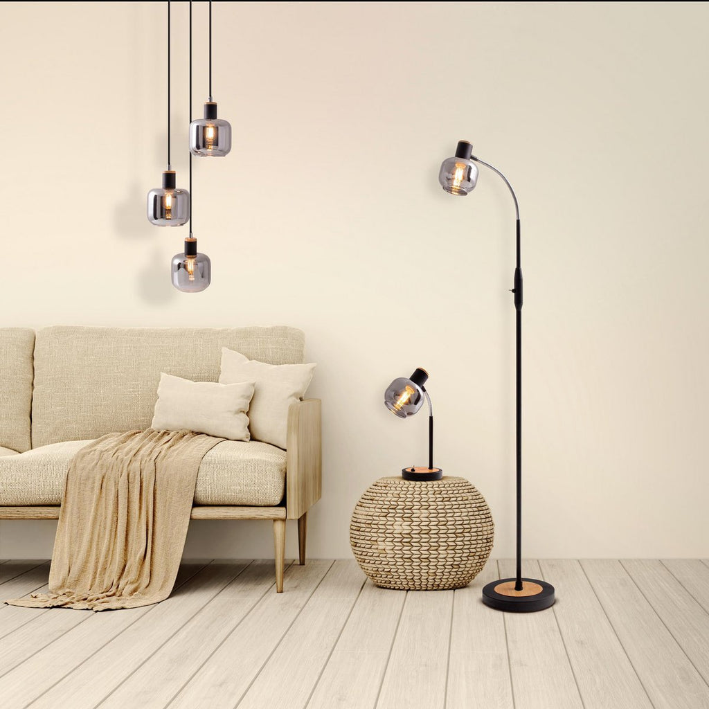 Näve Fumoso Tafellamp - Zwart 34cm