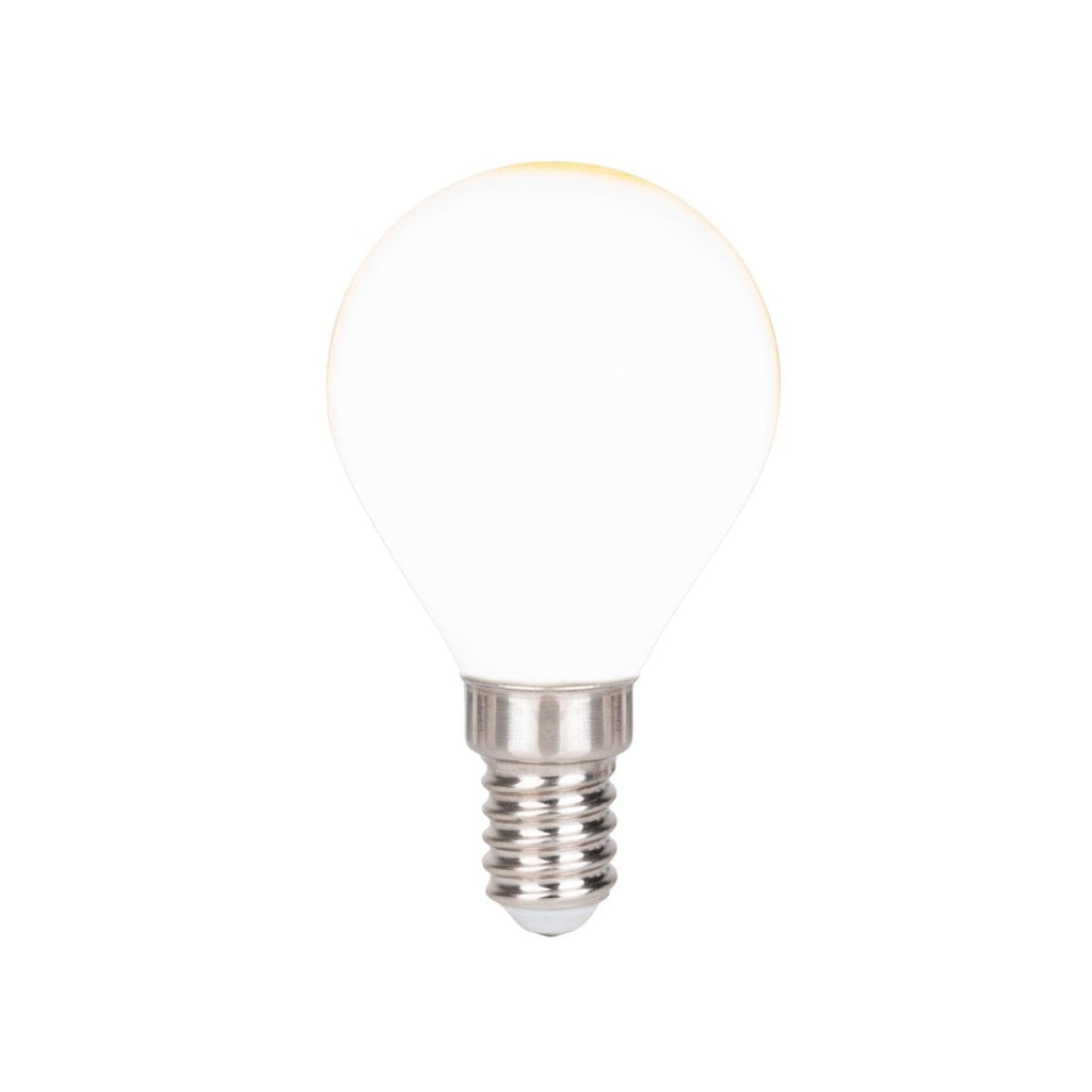6 Set LED -lamp met E14 -aansluiting, peervorm 4 watt, gemaakt van metaal en glas, melkachtig