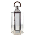 Kleine glazen lantaarn hout 33x28x70cm