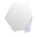 Gorillz Hive Hexagon Wandspiegel - 60x52 cm - Industrieel Wit met Opbergplank