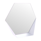 Gorillz Hive Hexagon Wandspiegel - 60x52 cm - Industrieel Wit met Opbergplank