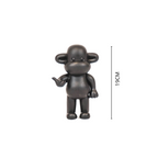Legende Aapbeeldje Zwart - Polyresin 'Hang Losse' 11x7x19cm