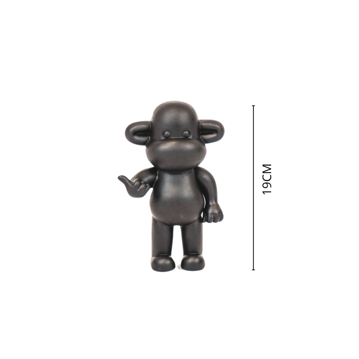 Legende Aapbeeldje Zwart - Polyresin 'Hang Losse' 11x7x19cm