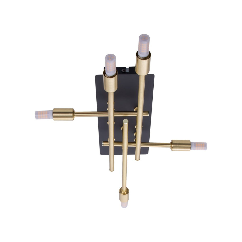 LED -plafondlamp "Ancona" met achtergrondverlichting gemaakt van metaal in zwart en messing, G9 -versies, lamp voor woonkamer, eetkamer, gang en kantoor, ca.