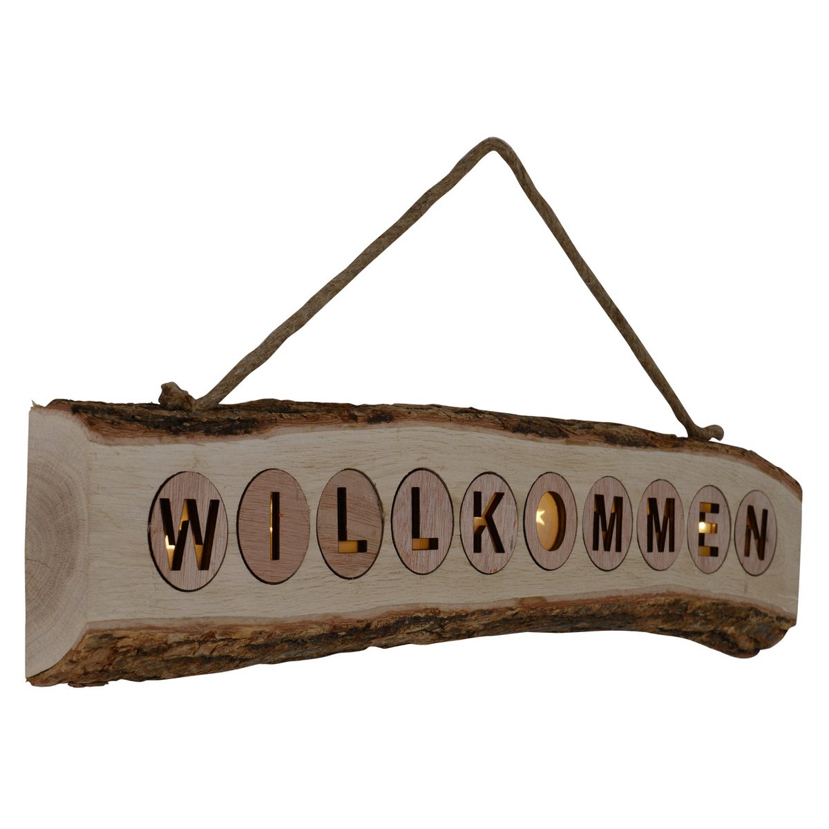 LED-decoratielamp "Welkom" 60cm Beige
