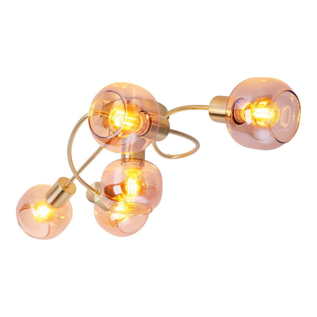 Näve Libby Plafondlamp 5-Spots Messing Amber 65,5cm E14