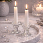 Transparante kandelaars H5.5cm - Set van 2 - Aulica