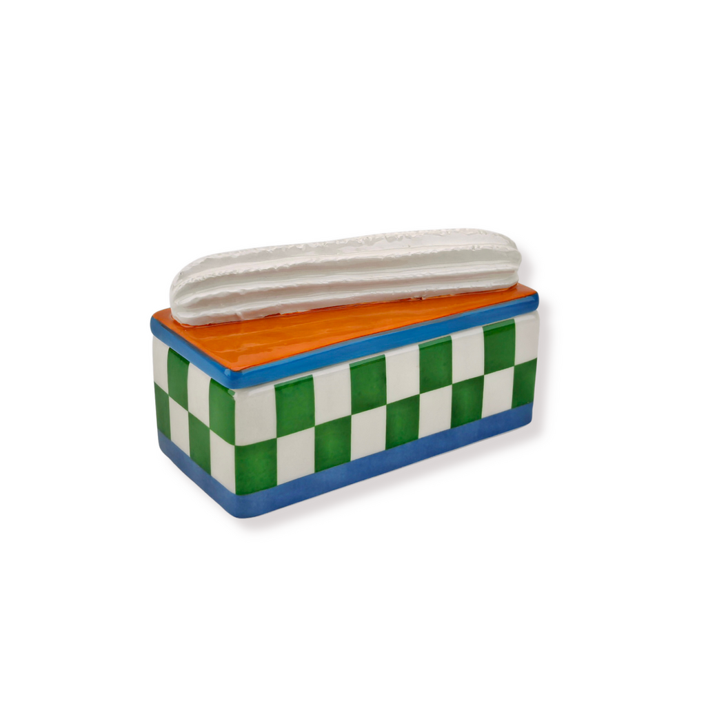 Housevitamin Voorraadpot Tompouce - Groen/Oranje - Dolomiet 14cm