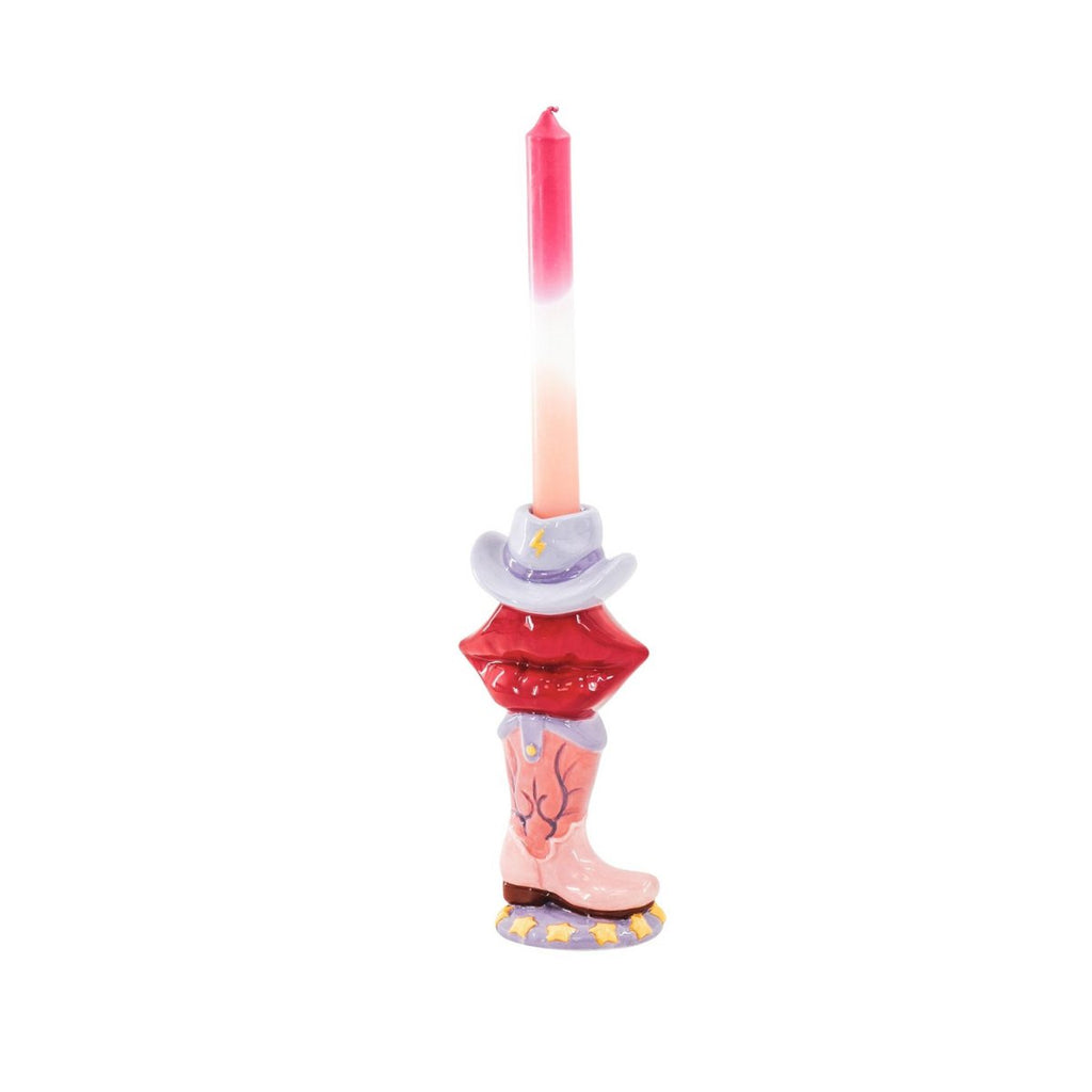 Kaarsenhouder- Boot/ lip/ hat- roze/ rood/ lilac-10x8x20 cm