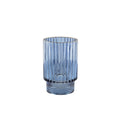 Ronde blauwe vaas Gilded Edge, 15 cm hoog, gouden rand