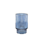 Ronde blauwe vaas Gilded Edge, 15 cm hoog, gouden rand