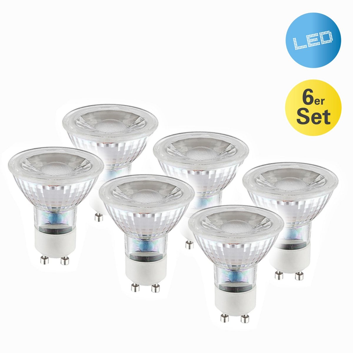 Set van 6 LED lampen GU10 5W Marla Warm Wit