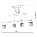 Näve Josefa LED Hanglamp E14 60cm Warm Wit