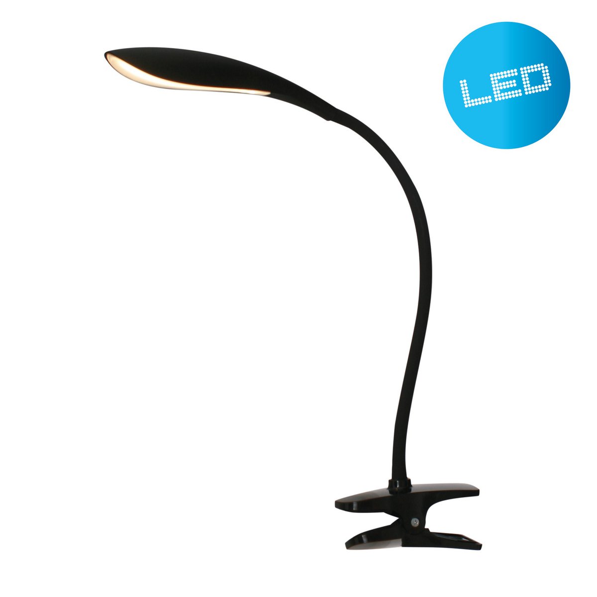 Näve Klemmlampe ALF - Zwart 36cm